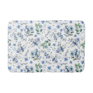 Blue Flowers Bath Mat