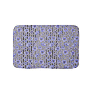 Blue Flowers  Bath Mat