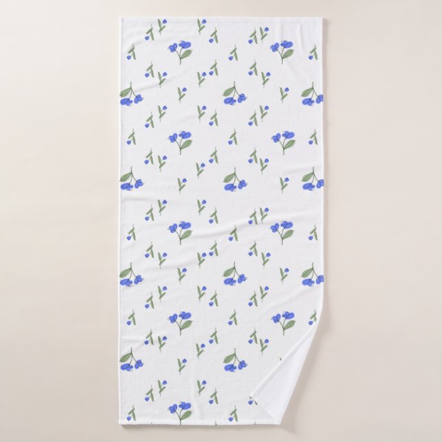 Blue flowers  bath towel set (Bath Towel)