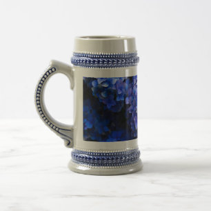 blue flowers beer stein