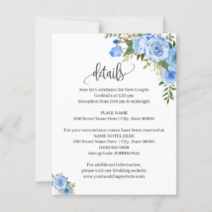 Blue Flowers Boho Chic Western Details insert card
