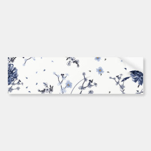 Blue flowers bumper sticker