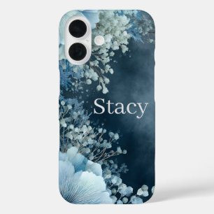 Blue Flowers & Clouds  iPhone 16 Case