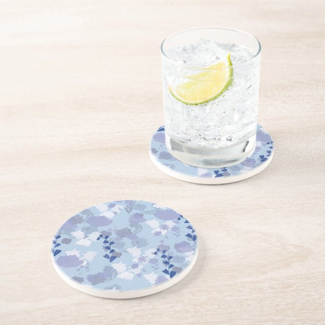 Blue Flowers Coaster (Side)