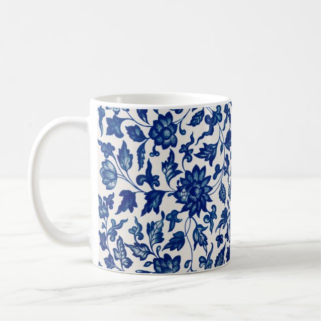 Blue flowers coffee mug (Left)