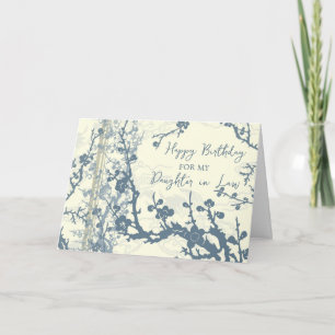 Blue Flowers Daughter in Law Birthday Card