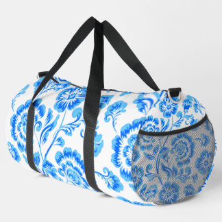 Blue Flowers Duffle Bag