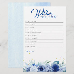 Blue Flowers Elegant Baby Shower Game