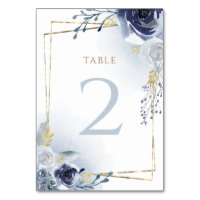 blue flowers faux gold foil Baptism 