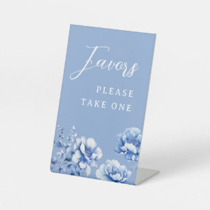 Blue Flowers Favours Pedestal Sign