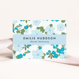 Blue Flowers, Floral Pattern, Florist, Flower Shop Business Card