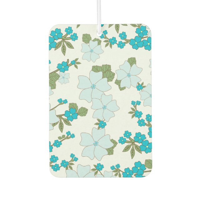 Blue Flowers, Floral Pattern, Pattern Of Flowers Air Freshener (Front)