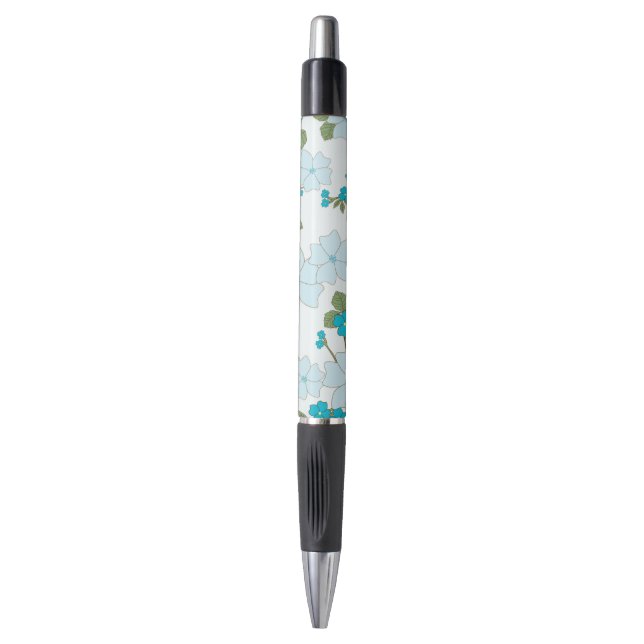 Blue Flowers, Floral Pattern, Pattern Of Flowers Pen (Front Vertical)