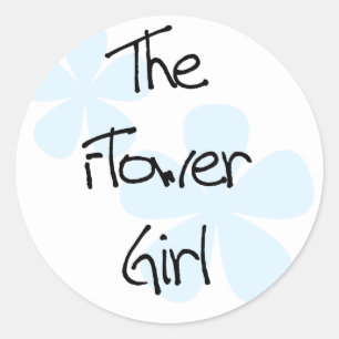 Blue Flowers Flower Girl Classic Round Sticker
