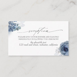 Blue Flowers Foliage Reception Enclosure Card