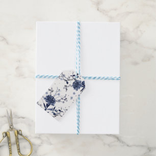 Blue flowers gift tags
