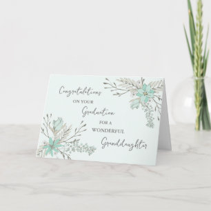 Blue Flowers Granddaughter Graduation Card