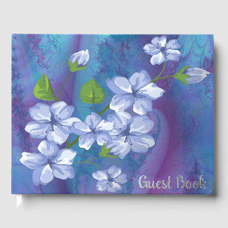 Blue Flowers Guest Book