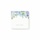 Blue Flowers hydrangea Personalized Post-it Notes