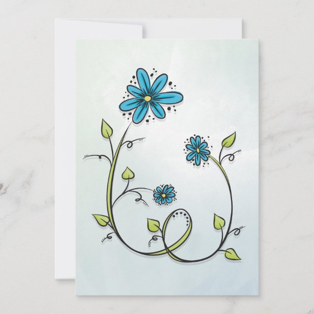 Blue flowers illustration (Front)