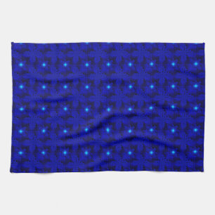 Blue Flowers in 3D , Artdeco Kitchen Towel