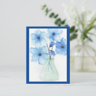 Blue flowers in a vase Note Cards