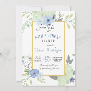 Blue Flowers Invitation