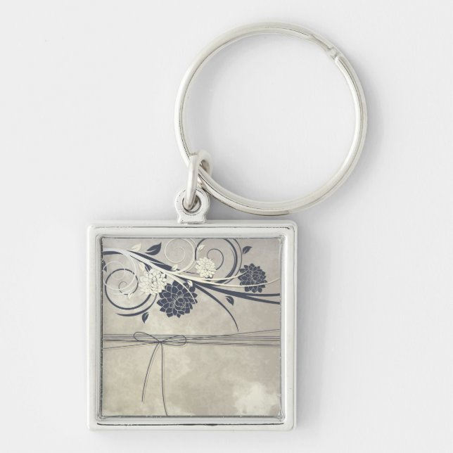 Blue Flowers Keychain (Front)