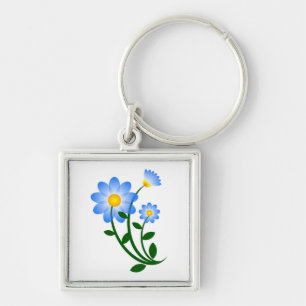 BLUE FLOWERS KEYCHAIN