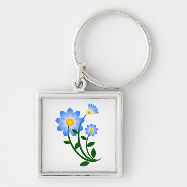 BLUE FLOWERS KEYCHAIN (Front)