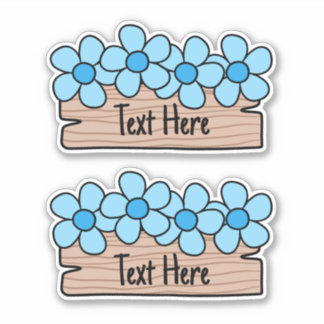 Blue Flowers Label