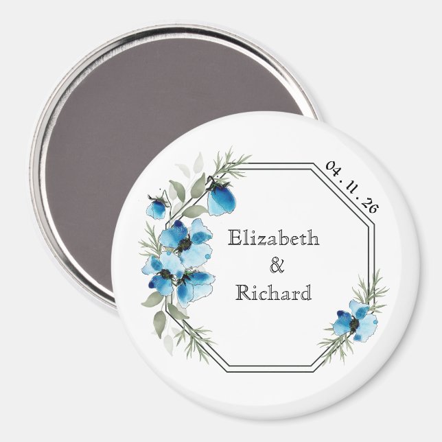 Blue flowers magnet (Front/Back)
