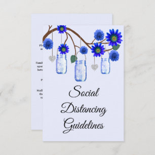 Blue Flowers Mason Jar Safety Measures Enclosure Card