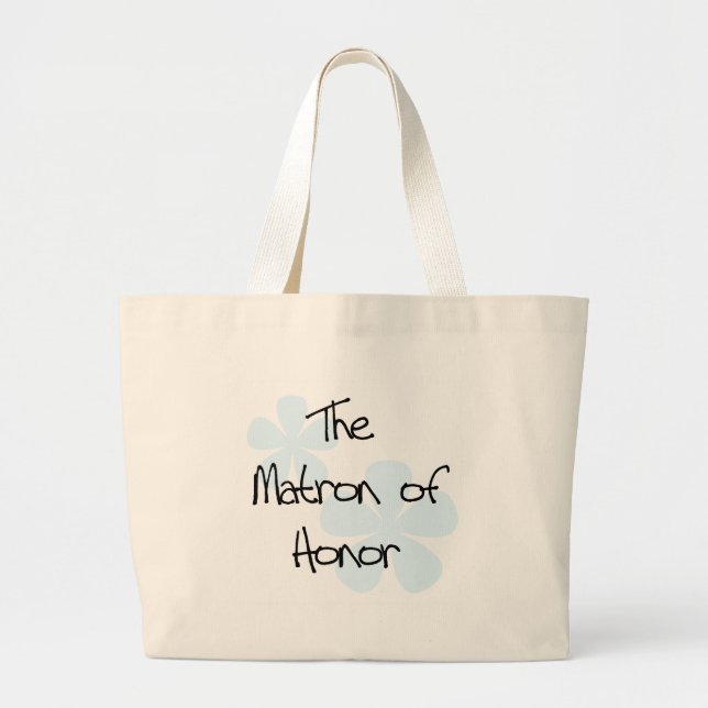 Blue Flowers Matron of Honour Large Tote Bag (Front)