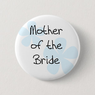 Blue Flowers Mother of Bride 2 Inch Round Button