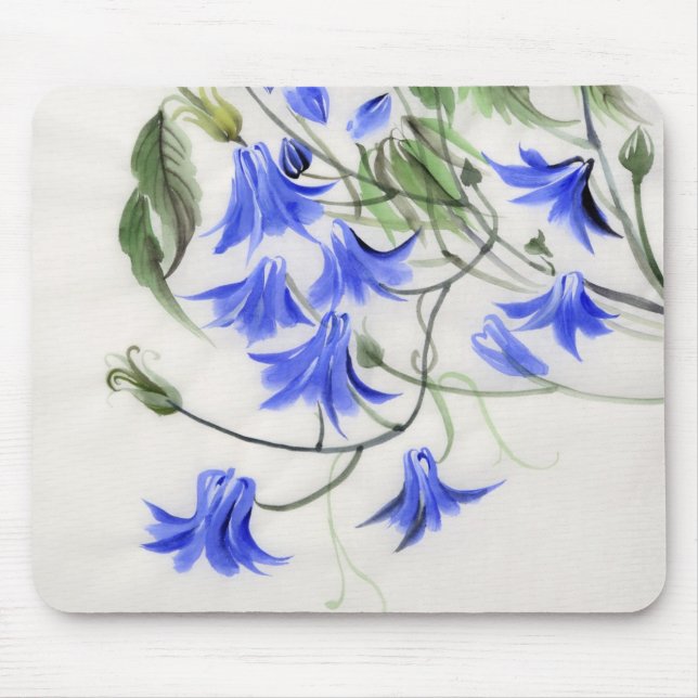 Blue Flowers Mouse Pad (Front)