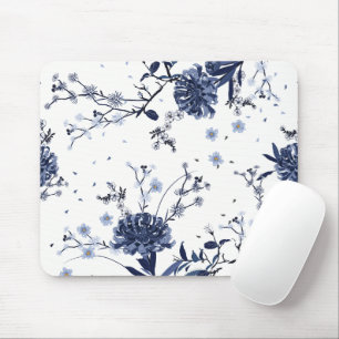 Blue flowers mouse pad