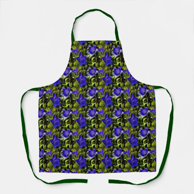Blue Flowers Nature Pattern       Apron (Front)