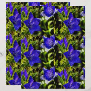 Blue Flowers Nature Pattern Scrapbook