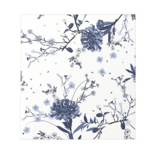 Blue flowers notepad