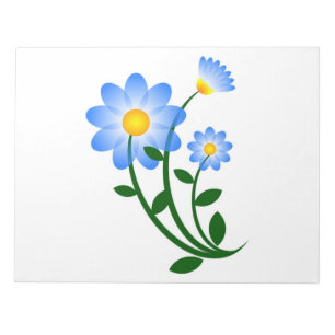 BLUE FLOWERS NOTEPAD