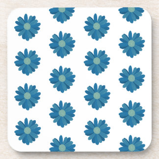 Blue flowers pattern Hard plastic coaster