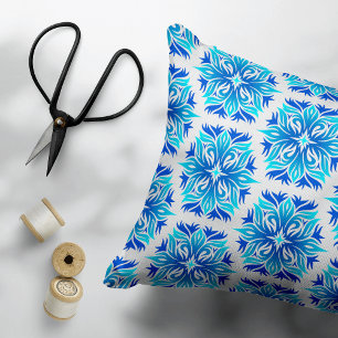 Blue Flowers, Pattern Of Flowers, Floral Pattern Accent Pillow