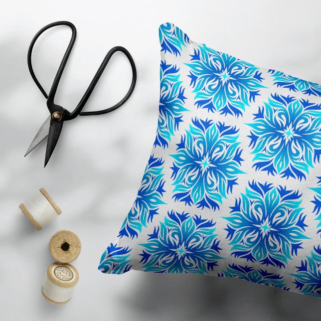 Blue Flowers, Pattern Of Flowers, Floral Pattern Accent Pillow (Creator Uploaded)