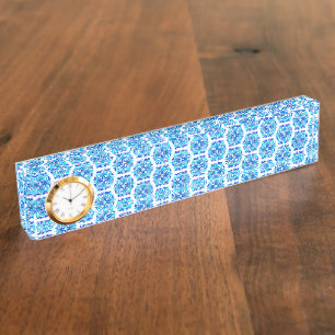 Blue Flowers, Pattern Of Flowers, Floral Pattern Nameplate