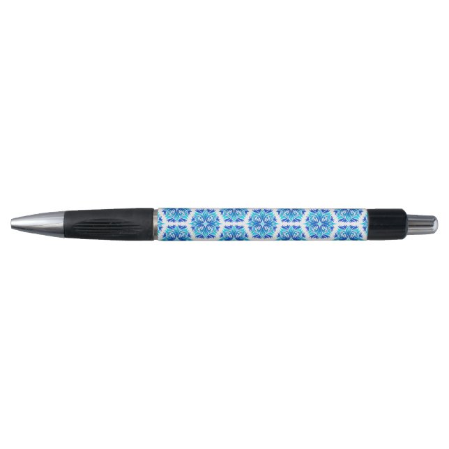 Blue Flowers, Pattern Of Flowers, Floral Pattern Pen (Front)