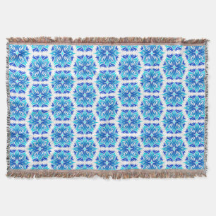Blue Flowers, Pattern Of Flowers, Floral Pattern Throw Blanket