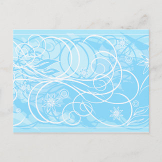 blue flowers postcard