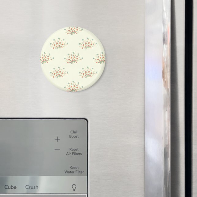 Blue Flowers, Red Flowers, Pattern Of Flowers Magnet (In Situ (Fridge))