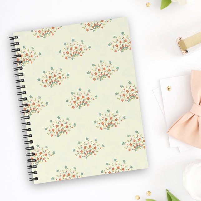 Blue Flowers, Red Flowers, Pattern Of Flowers Notebook (Creator Uploaded)